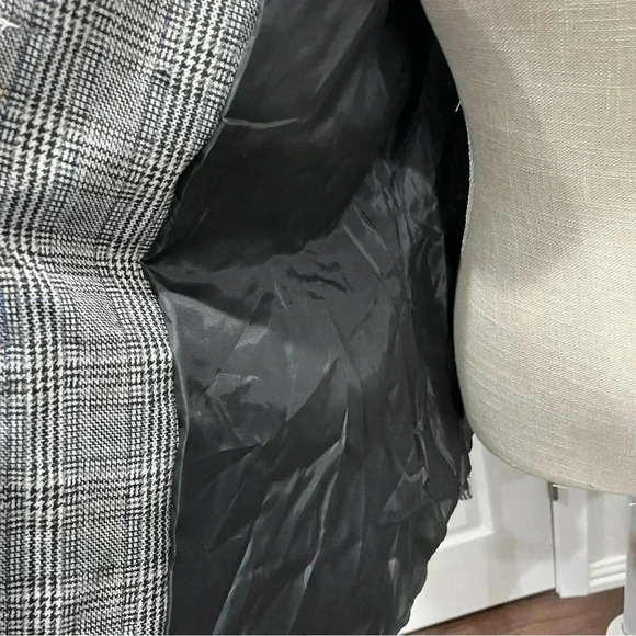 Academia jacket tweed button front, pleated bell sleeves pleated hem - Picture 7 of 8